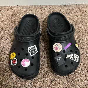 CROCS Classic Clog Shoes, Black,  Women's Size 8